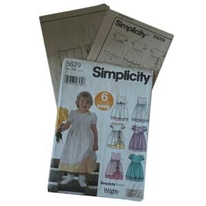 Simplicity 5629 Sewing Pattern Wrights Designs By Karen Z Size AA 6 Months, 1, 2